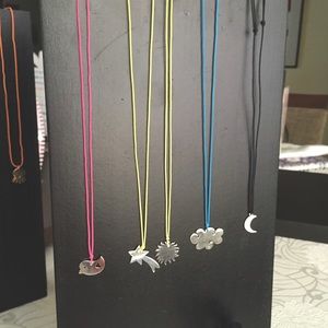 925 sterling silver sun charm on a thread necklace